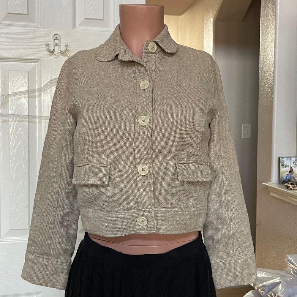 Proenza‎ Schouler for Target Linen Blend Jacket XS Beige Button Front